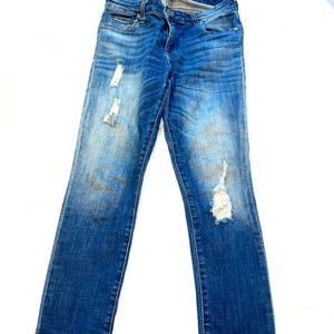 Kut from the Kloth straight leg distressed denim jeans, size 2 (fits like a 4)